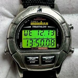 Vintage Men’s Timex Ironman Watch 20th Anniv. Metal Case/Screwback 40mm